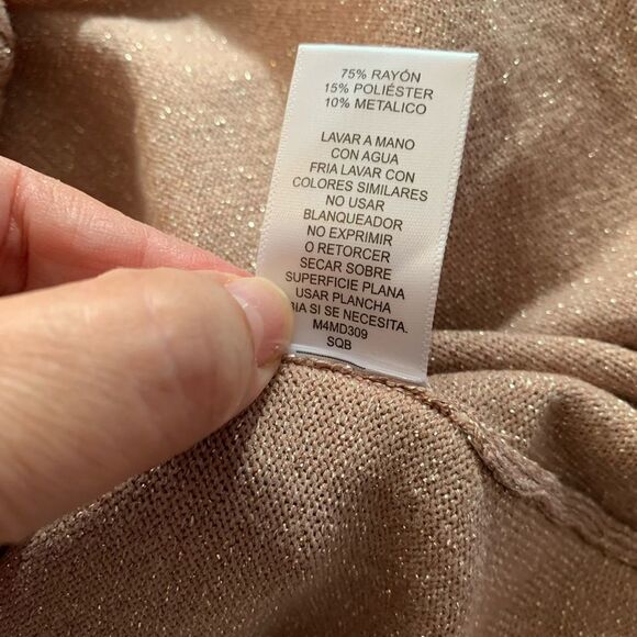 Allison Brittney Metallic Mauve Lace Up Sweater Dress - Picture 7 of 8